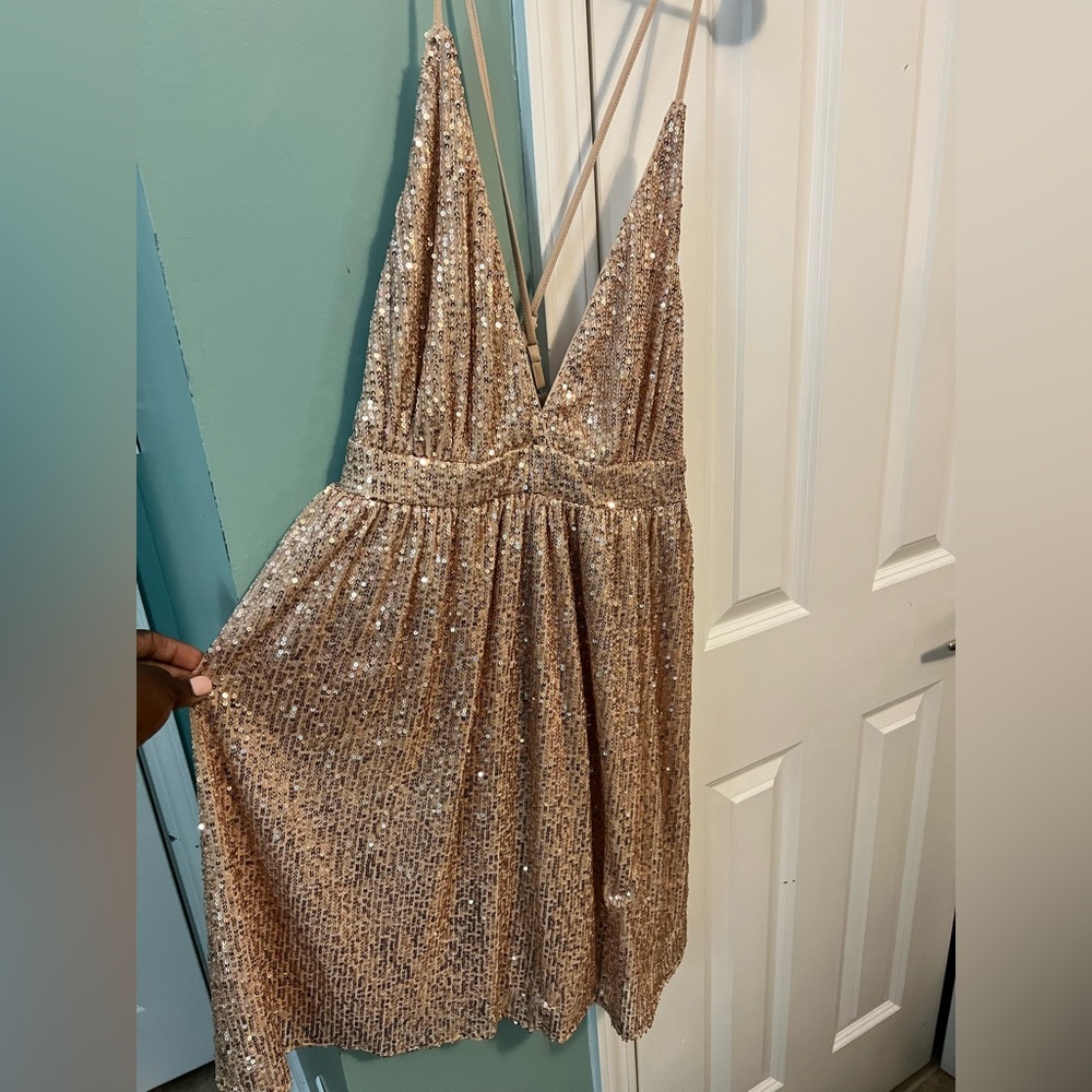 Sexy sequin spaghetti strap dress, size XL.